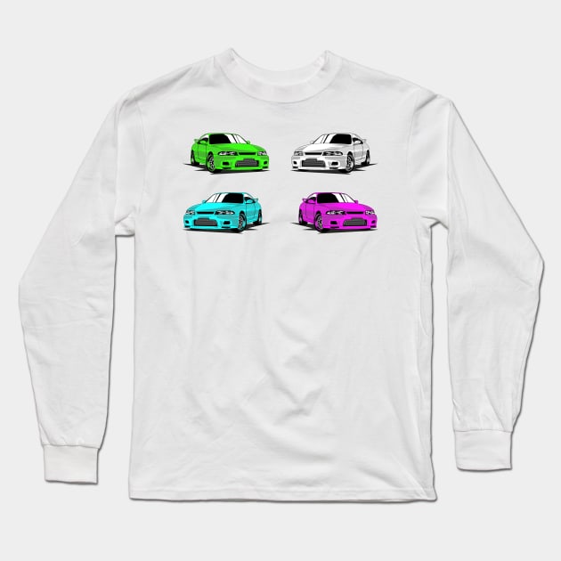 4 x R33 skyline JDM Long Sleeve T-Shirt by Car_Designer